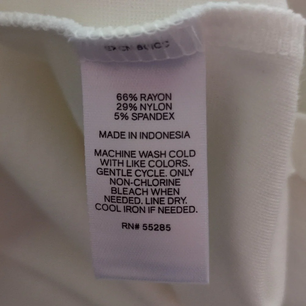 Express Cream Tie-Front Short Sleeve Top - Picture 6 of 6